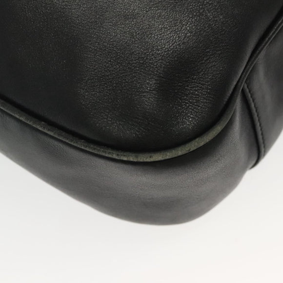 GUCCI Bamboo Hand Bag Leather 2way Black Gold 001 2852 1577 0 Auth ep10073