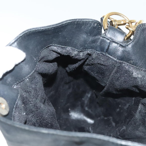 GUCCI Bamboo Hand Bag Leather 2way Black Gold 001 2852 1577 0 Auth ep10073