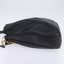 GUCCI Bamboo Hand Bag Leather 2way Black Gold 001 2852 1577 0 Auth ep10073-5