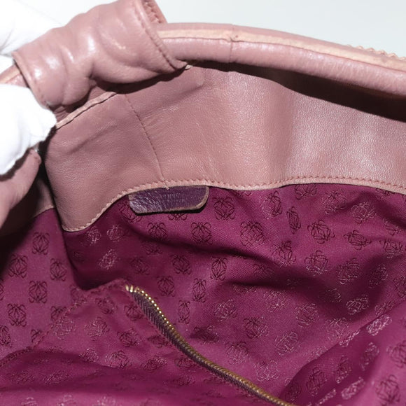 LOEWE Nappa Aire Hand Bag Leather Pink Gold Auth ep10081