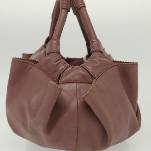 LOEWE Nappa Aire Hand Bag Leather Pink Gold Auth ep10081