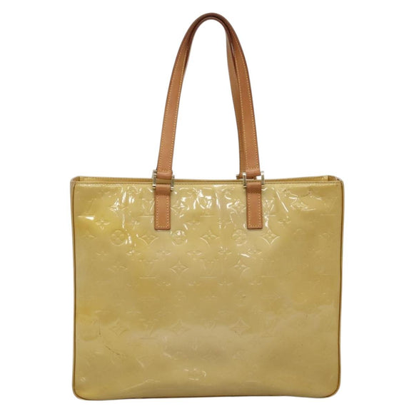 LOUIS VUITTON Monogram Vernis Columbus Tote Bag Beige M91023 LV Auth ep10083