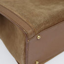 GUCCI Bamboo Hand Bag Suede Beige Gold 000 2853 0260 0 Auth ep10084-10