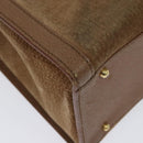 GUCCI Bamboo Hand Bag Suede Beige Gold 000 2853 0260 0 Auth ep10084-12