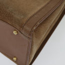 GUCCI Bamboo Hand Bag Suede Beige Gold 000 2853 0260 0 Auth ep10084-13