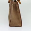 GUCCI Bamboo Hand Bag Suede Beige Gold 000 2853 0260 0 Auth ep10084-4