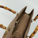 GUCCI Bamboo Hand Bag Suede Beige Gold 000 2853 0260 0 Auth ep10084-6