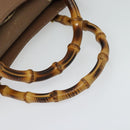 GUCCI Bamboo Hand Bag Suede Beige Gold 000 2853 0260 0 Auth ep10084-7
