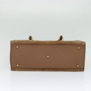 GUCCI Bamboo Hand Bag Suede Beige Gold 000 2853 0260 0 Auth ep10084-9