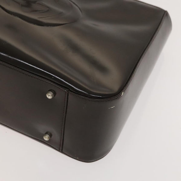 GUCCI Hand Bag Patent leather 2way Silver Brown 000 2058 0504 5 Auth ep10087