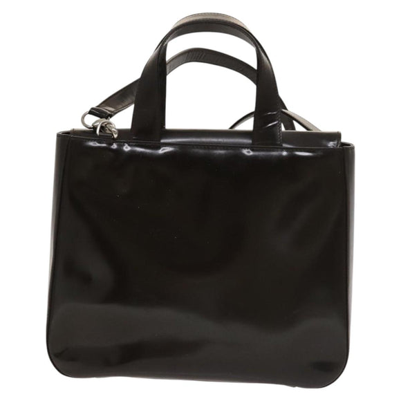 GUCCI Hand Bag Patent leather 2way Silver Brown 000 2058 0504 5 Auth ep10087