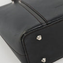 BURBERRY Hand Bag Leather Black Silver Auth ep10090-14