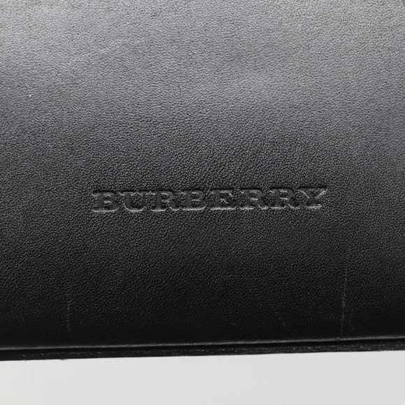 BURBERRY Hand Bag Leather Black Silver Auth ep10090