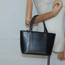 BURBERRY Hand Bag Leather Black Silver Auth ep10090-24