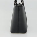 BURBERRY Hand Bag Leather Black Silver Auth ep10090-4