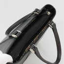 BURBERRY Hand Bag Leather Black Silver Auth ep10090-6
