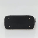 BURBERRY Hand Bag Leather Black Silver Auth ep10090-5