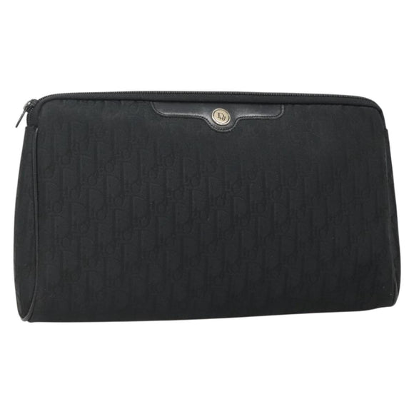 Christian Dior Trotter Canvas Clutch Bag Black Auth ep10093