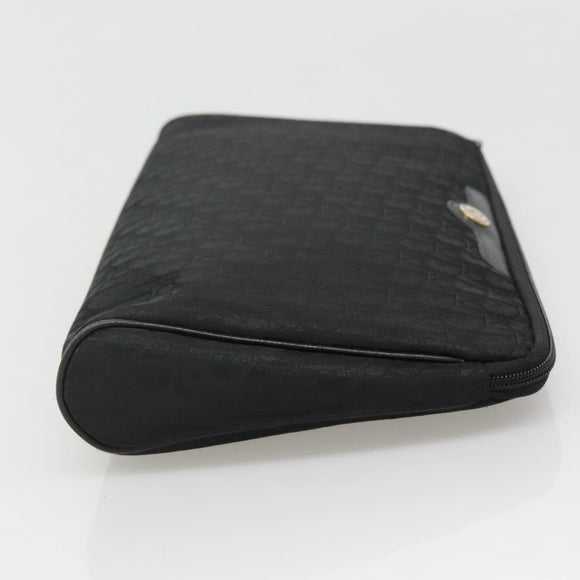 Christian Dior Trotter Canvas Clutch Bag Black Auth ep10093