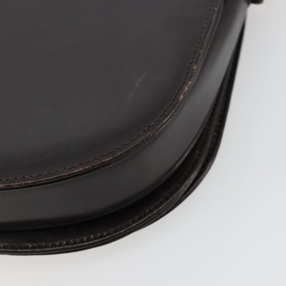 CELINE Shoulder Bag Leather Brown Gold Auth ep10103