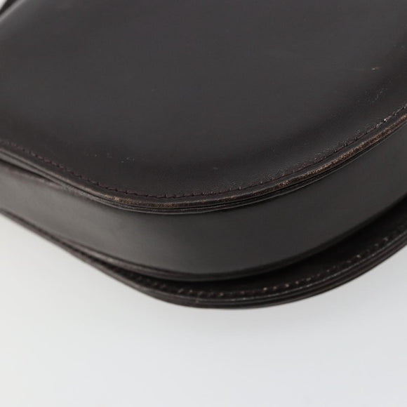 CELINE Shoulder Bag Leather Brown Gold Auth ep10103