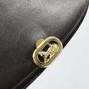 CELINE Shoulder Bag Leather Brown Gold Auth ep10103-11