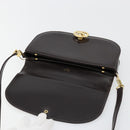 CELINE Shoulder Bag Leather Brown Gold Auth ep10103-20
