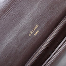 CELINE Shoulder Bag Leather Brown Gold Auth ep10103-21
