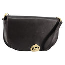 CELINE Shoulder Bag Leather Brown Gold Auth ep10103-1