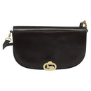 CELINE Shoulder Bag Leather Brown Gold Auth ep10103-13