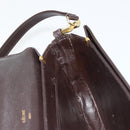 CELINE Shoulder Bag Leather Brown Gold Auth ep10103-22