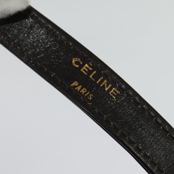 CELINE Shoulder Bag Leather Brown Gold Auth ep10103