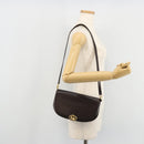 CELINE Shoulder Bag Leather Brown Gold Auth ep10103-27