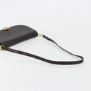 CELINE Shoulder Bag Leather Brown Gold Auth ep10103-7