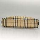 BURBERRY Nova Check Shoulder Bag PVC Beige Silver Auth ep10120-6