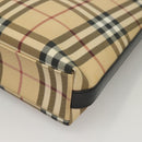 BURBERRY Nova Check Shoulder Bag PVC Beige Silver Auth ep10120-17