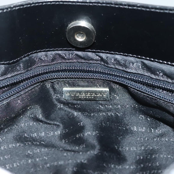 BURBERRY Nova Check Shoulder Bag PVC Beige Silver Auth ep10120