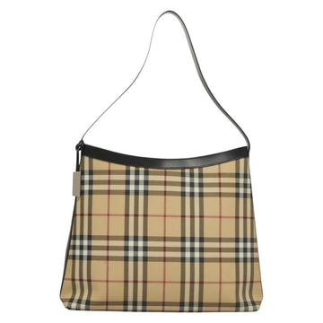 BURBERRY Nova Check Shoulder Bag PVC Beige Silver Auth ep10120 - 0