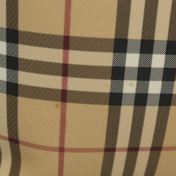 BURBERRY Nova Check Shoulder Bag PVC Beige Silver Auth ep10120