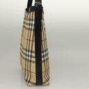 BURBERRY Nova Check Shoulder Bag PVC Beige Silver Auth ep10120-4