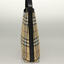 BURBERRY Nova Check Shoulder Bag PVC Beige Silver Auth ep10120-5