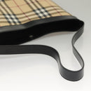 BURBERRY Nova Check Shoulder Bag PVC Beige Silver Auth ep10120-8