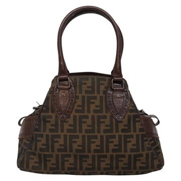 FENDI Zucca Canvas Hand Bag Black Brown Auth ep10140 - 0