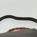 GUCCI Bamboo Hand Bag Leather 2way Black Gold 001 1577 Auth ep10141-10