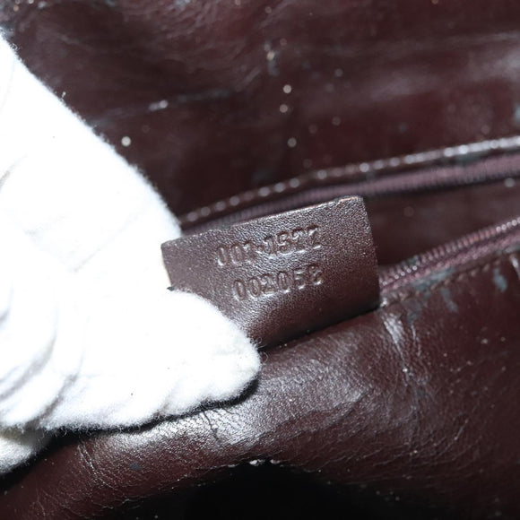 GUCCI Bamboo Hand Bag Leather 2way Black Gold 001 1577 Auth ep10141