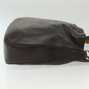 GUCCI Bamboo Hand Bag Leather 2way Black Gold 001 1577 Auth ep10141-4