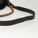 GUCCI Bamboo Hand Bag Leather 2way Black Gold 001 1577 Auth ep10141-9