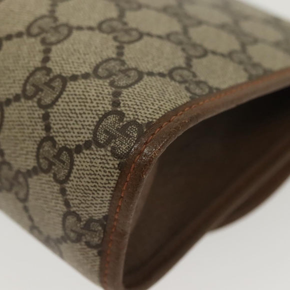 GUCCI GG Supreme Web Sherry Line Clutch Bag PVC Beige Red 89 01 030 Auth ep10148