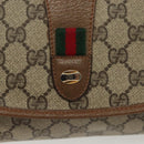 GUCCI GG Supreme Web Sherry Line Clutch Bag PVC Beige Red 89 01 030 Auth ep10148-12