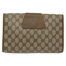 GUCCI GG Supreme Web Sherry Line Clutch Bag PVC Beige Red 89 01 030 Auth ep10148-3